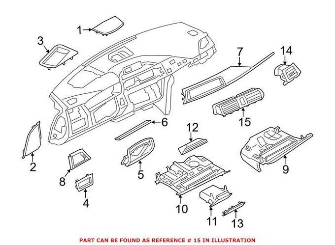 BMW Dashboard Air Vent = Center 64229218552